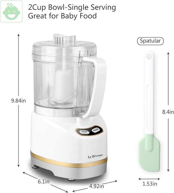 La Reveuse 300W Personal Size Blender (Purple) + La Reveuse 2-Cup Mini Food Chopper (White)