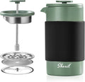 French Press – 350ml Stainless Steel Coffee Press 2 Cup Cafetiere for Ground Coffee Portable French Press