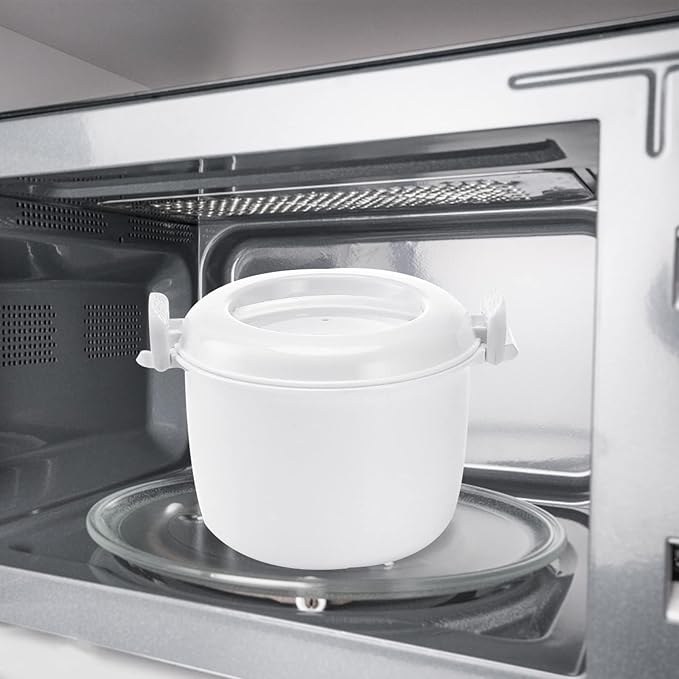 Microwave Rice Cooker Small: Microwave Steamer for Vegetables- Microwave Pressure Cooker Microwave Cookware with Lid for Rice Vegetables 7 X 7 X 5.9 Inch