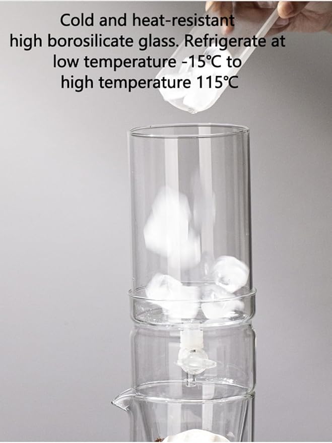 Ice Cold Brew Coffee Maker 600ml/20oz Borosilicate Glass Dripper Iced Coffee Brewer with Adjustable Water Flow