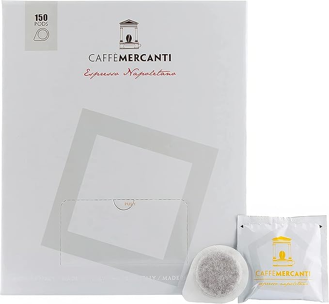 Caffe Mercanti ESE (Easy Serve Espresso) Oro Italian Coffee Pods in Filter Paper - 44mm 150 Pods - Italiano Caffe Filter Paper - Non-GMO