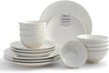 Sango Siterra 16-Piece Rustic White Stoneware Dinnerware Set – Service for 4 White with Glossy Speckle Overlay for Everyday Dining &amp Entertainment Microwave &amp Dishwasher Safe