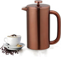 8-Cup Double Wall Insulated Stainless Steel French Coffee Press 32-Ounce Durable Coffee Tea Maker with Stainless Steel Plunger Copper
