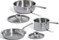 Made In Cookware | 5 Pc Stainless Steel Cookware Set | 5 Ply Clad | Includes Stainless Steel Frying Pan Saucepan and Saucier with Lid | Professional Cookware | Crafted in Italy