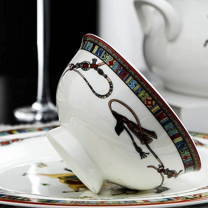 Ceramic Dinnerware SetCereal Bowls and Soup Bowls/Ceramic Bone China Porcelain Dinner Plate Set Sets - 58 Pieces