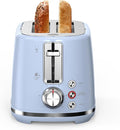 2 Slice Toaster with 1.5 Extra Wide Slots &amp Removable Crumb Tray 6 Browning Options Auto Shut Off &amp Frozen Function Toast Fruit Bread Bagel &amp Waffle Blue