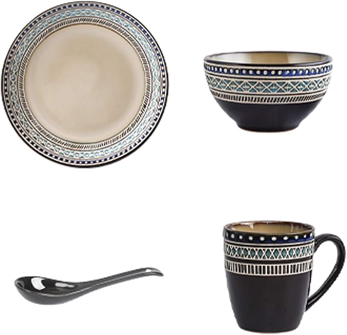 Ceramic Dinnerware Set Relief Craft Dinnerware Set With Dinner Plates Bowls And Mugs Plate Set