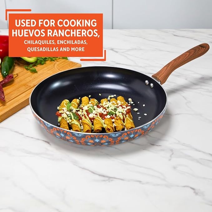 IMUSA 12in Talavera Nonstick Ceramic Frying Pan Skillet PFAS-Free