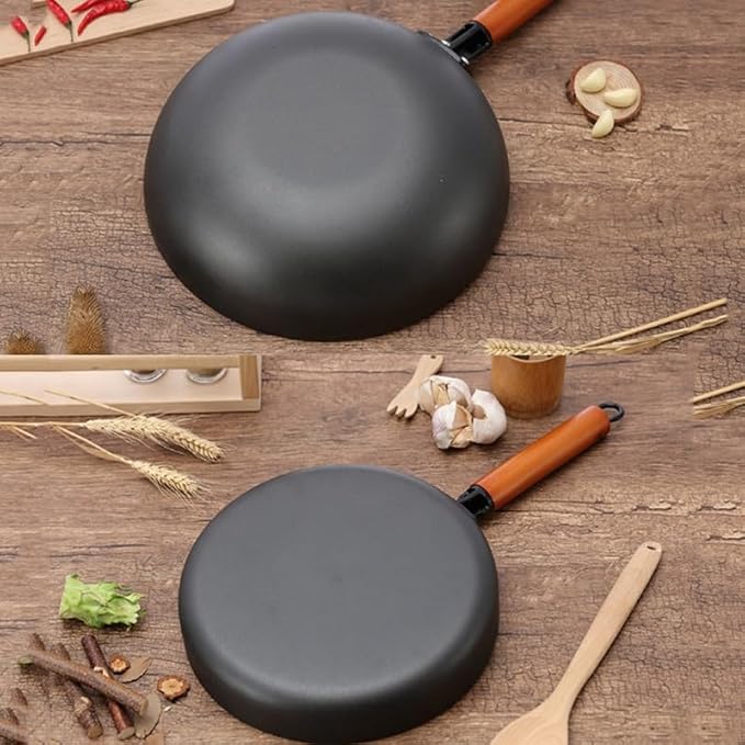 Wok Frying Pan Soup Pot Kitchen Daily Cooking Set 4 Piece Pot Set