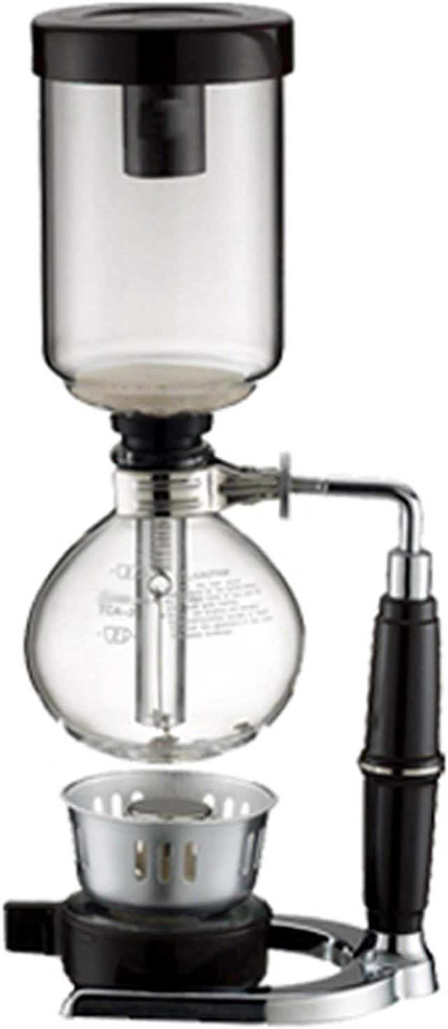 Siphon Glass PotPot Syphon Coffee MakerCoffee Machine Filter 3-5 CupSyphon Maker Vacuum Coffee Maker for Brewing Coffee and Tea with Extended Handle