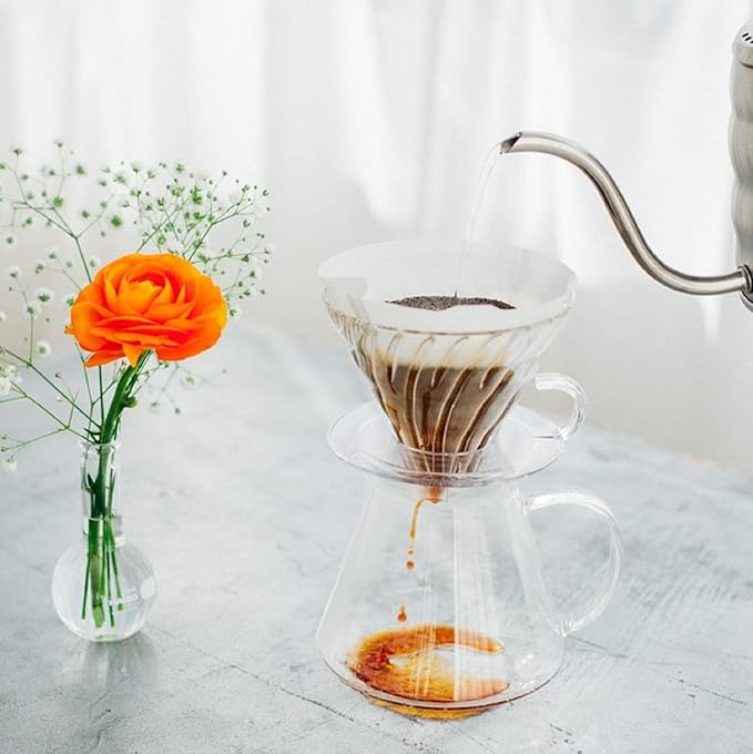 Hario Simply Hario V60 Glass Pour Over Coffee Set Size 02