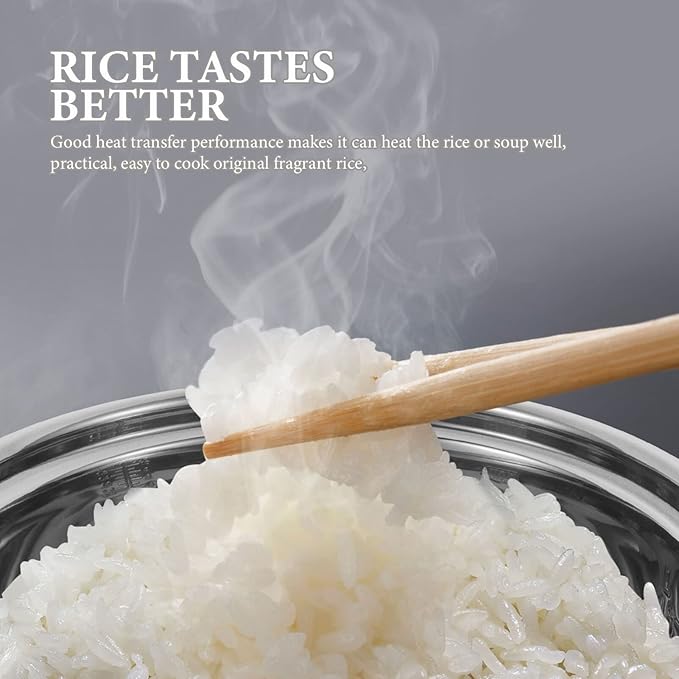 Rice Cooker Inner Cooking Pot Stainless Steel Rice Cooker Liner Non-stick Household Container Interior Accessory for Kitchen 3L