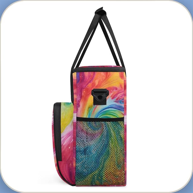 Tie Dyeing Coffee Maker Carrying Bag Blue Green Portable Travel Storage Tote Bag Compatible with K-Mini or K-Mini Plus Single Serve Coffee Brewer Carrying Case with Multiple Pockets &amp Shoulder S