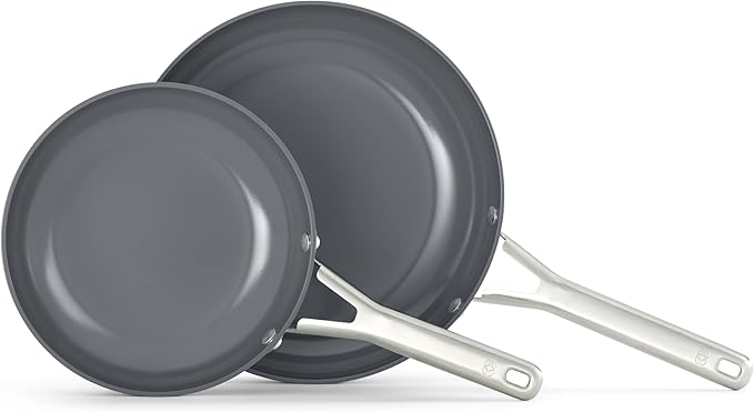 Calphalon® Ceramic Nonstick 8 and 10 Frying Pan Set Silver Ash