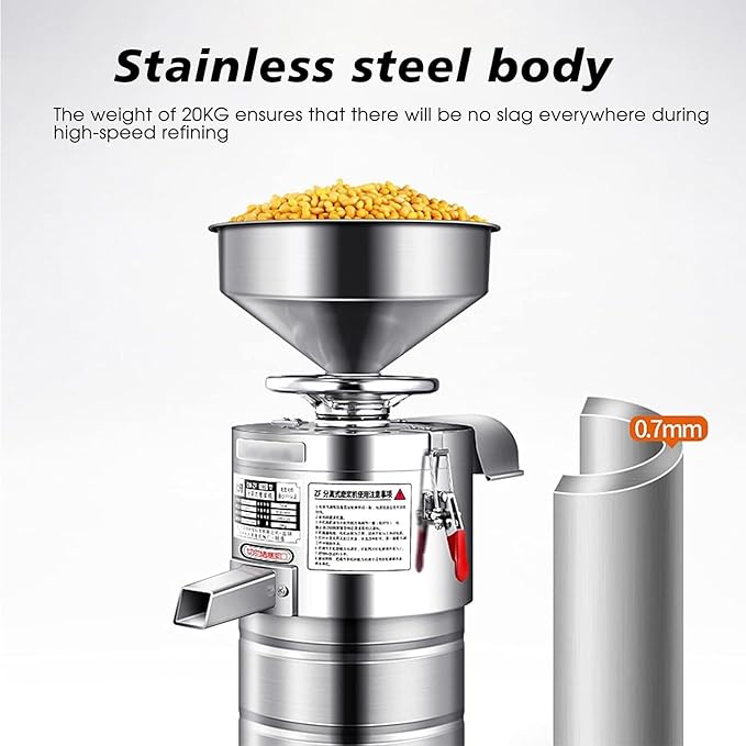 Stainless Steel Coffee Bean Grinder 1100W Automatic soymilk Machine 60KG/H Commercial soymilk Machine