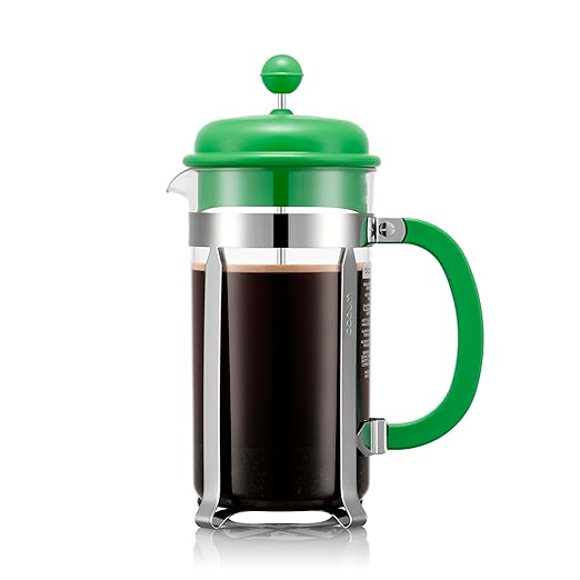 Bodum 34oz Caffettiera French Press Coffee Maker with Reusable Stainless Steel Filter BPA-Free Plastic Carafe Apple Green