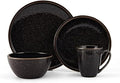 Mikasa Barrett 16 Piece Dinnerware Set Service For 4 Black