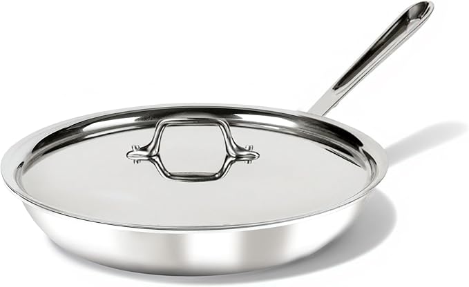 All-Clad D3® Stainless Steel 10 inch Frying Pan Covered- Made in the USA- The Original Bonded Professional Cookware- Oven Safe &amp Induction Compatible