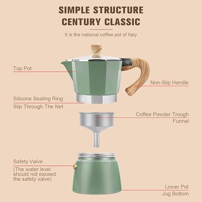 Aluminum Italian Espresso Machine Percolation Stove Burner Pot Coffee Moka Pot