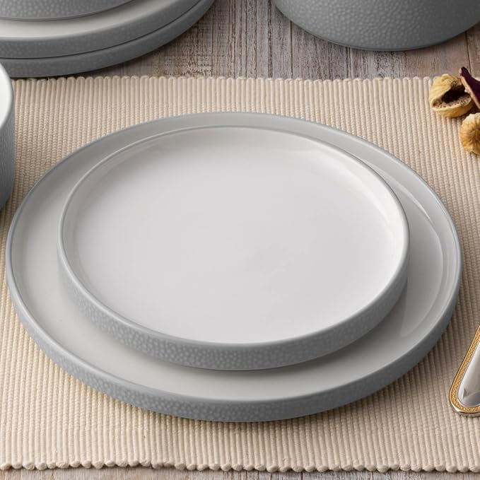 Noritake ColorTex Stone Grey 12-Piece Dinnerware Set Service for 4
