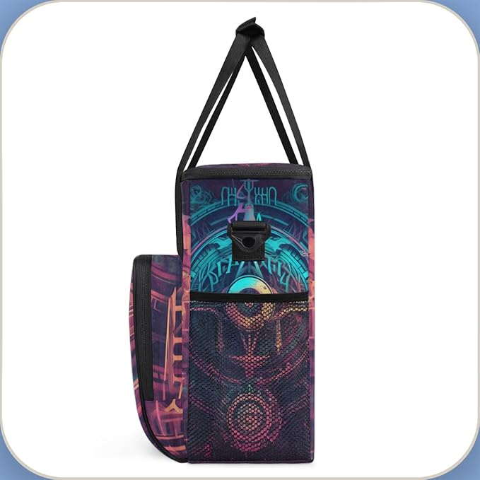Sacred Geometry Coffee Maker Carrying Bag Magic Circle Travel Storage Bag Compatible with K-Mini or K-Mini Plus Single Serve Coffee Brewer Carrying Case with Multiple Pockets &amp Shoulder Strap
