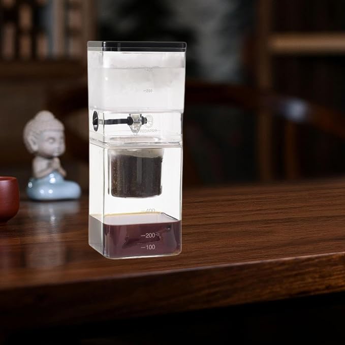 Ice Drip Coffee MakerCold Brew Maker Iced Coffee PitcherSturdyCoffee Pot Cold DripIced Coffee Brewer for CampingHomeBar White(White)