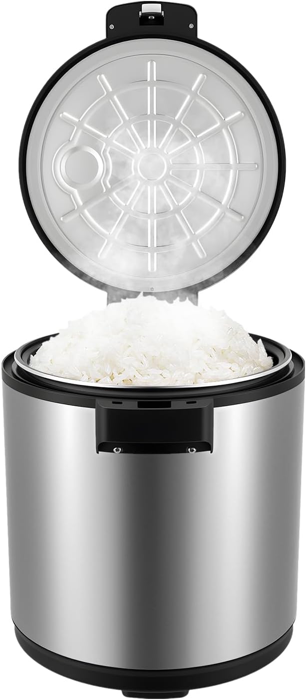 6 Gal Heavy Duty Rice Warmer 110V Electric Rice Warmer (Not Rice Cooker) with Rice Spoon Stainless Steel Food Warmer for Restaurant Party Family (Silver Type A)