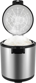 6 Gal Heavy Duty Rice Warmer 110V Electric Rice Warmer (Not Rice Cooker) with Rice Spoon Stainless Steel Food Warmer for Restaurant Party Family (Silver Type A)