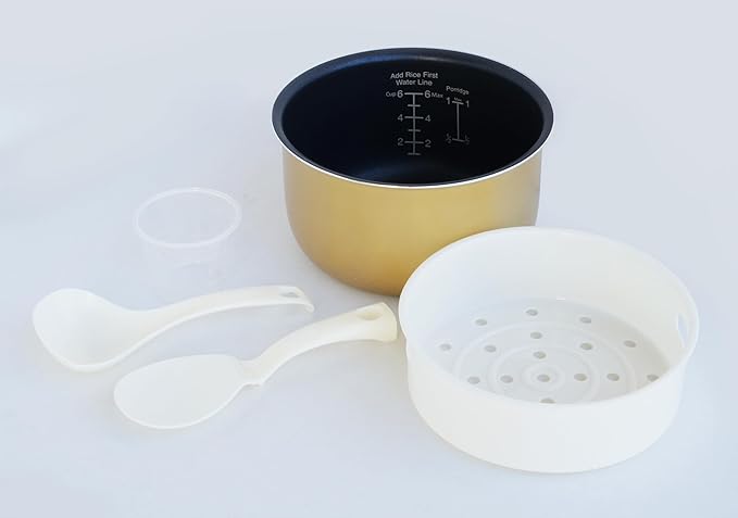 SPT RC-1206 6 Cups Multi-functional Rice Cooker: Brown Rice White Rice Porridge Oatmeal Soup Steam Stew Slow Cook and Cake