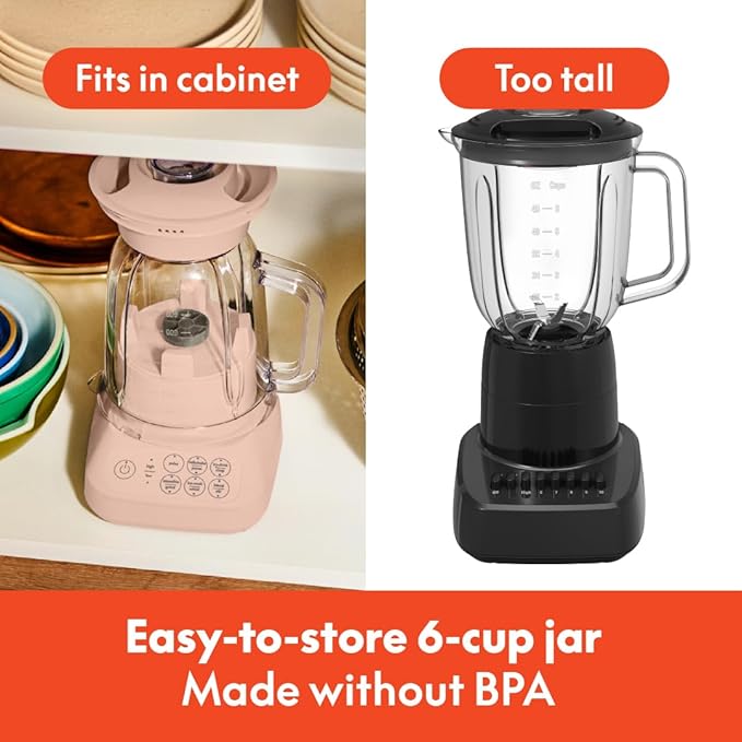 bella 10 Speed Countertop Blender Juicer &amp Smoothie Maker Fits-anywhere™ Kitchenware Slim Flip &amp Store Design Dishwasher Safe 48oz Capacity Pitcher &amp Lid Stainless Steel Blade 450 Wa