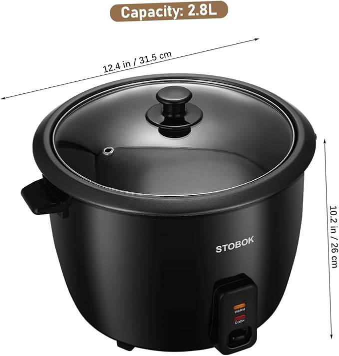Compact Electric Rice Cooker with Clear Lid Grain Cooker for Rice Porridge Stews and Soup Space-saving Small Appliance with US Plug Auto Keep Warm Function for Dorms and Travel