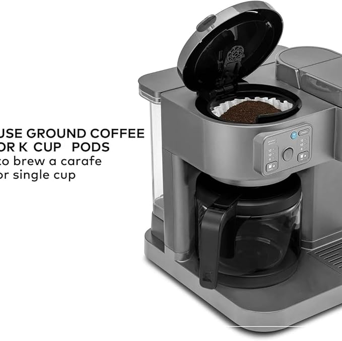 K-Duo Essentials Coffee Maker for Hot and Iced Drinks Single Serve KCup Pod Brewer and 12 Cup Carafe Drip Coffee Pot 72 oz Water ReservoirPause &amp Pour Feature Perfect for Home &amp Office Use