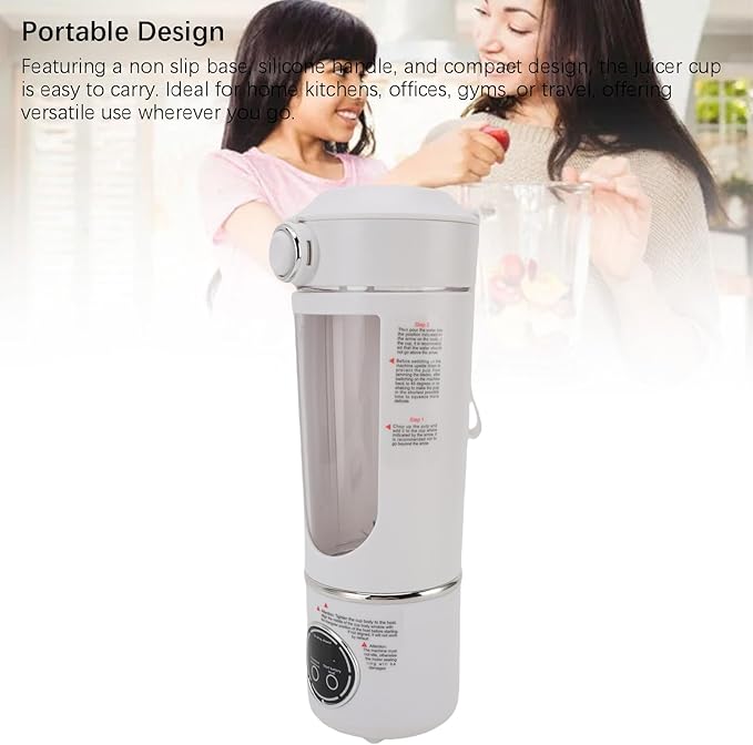 Portable Blender with Magnetic Induction Technology 1500mAh for Shakes Juices Smoothies Dishwasher Safe Compact Design for Home Office Gym Travel (White)