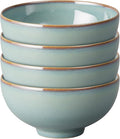 Denby - Regency Green Rice Bowls Set of 4 - Dishwasher Microwave Safe Crockery 480ml 13cm - Green Ceramic Stoneware Tableware - Chip &amp Crack Resistant Soup Bowls