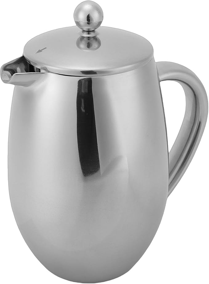 Fabater French Press 304 Stainless Steel Double Wall Coffee Maker 600ml Insulated Coffee Pot with Fine Mesh Filter for Home Outdoor Camping