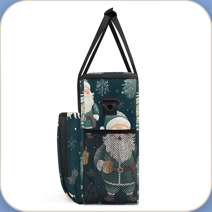 Xmas Santa Claus Coffee Maker Carrying Bag Graffiti Santa Claus Travel Storage Bag Compatible with K-Mini or K-Mini Plus Single Serve Coffee Brewer Carrying Case with Pockets &amp Shoulder Strap