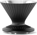 Pour Over Coffee Dripper Drip Coffee Pour Over Maker Resuable Blossom Cone Funnel Stainless Steel Metal Coffee Filter for Travel Camping Office Home Coffee Maker Brew (Midnight Black)