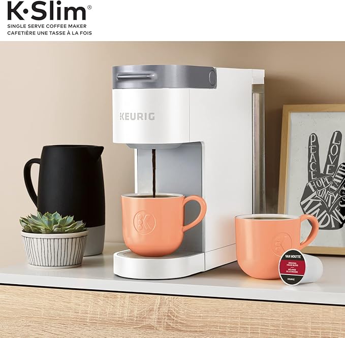 Keurig K-Slim Single Serve K-Cup Pod Coffee Maker Featuring Simple Push Button Controls And MultiStream Technology White