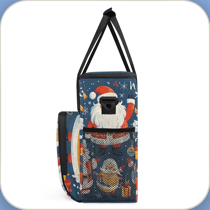 Xmas Santa Claus Coffee Maker Carrying Bag Cartoon Santa Claus Travel Storage Bag Compatible with K-Mini or K-Mini Plus Single Serve Coffee Brewer Carrying Case with Pockets &amp Shoulder Strap