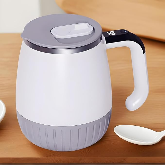 Self Stirring Coffee Mug - Mixing Blending Tumbler with Lid | Automatic Magnetic Stirring Coffee Cup for Milk Tea Beverage Chocolate Cafe Kitchen Desk Camping Travel
