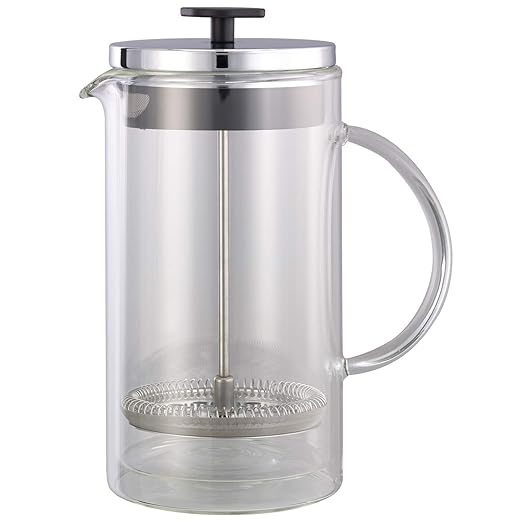 Service Ideas T899SR Double Wall Coffee Press Glass Chrome 33.8 oz