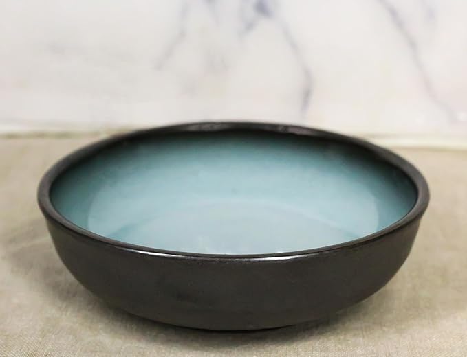 Ebros Gift Blue Sky Stars Artistic Seikai Porcelain Collection Dinnerware Serveware Kitchenware Set Asian Japanese Dining Restaurant Supply (Pack Of 5 Shallow Bowl Deep Plates 10oz)