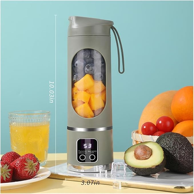 Portable USB Rechargeable Juicer Cup for Fresh Juice Mini Blender for Office Home Travel Smoothie Maker with Stainless Steel Blade(Green)