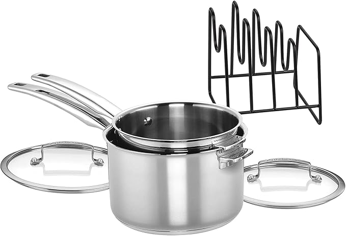 CUISINART N9119-5 SmartNest Stainless Steel Nesting Saucepan Set 5 Piece