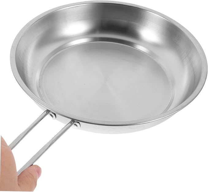 Stainless Steel Cookware Set with Soup Pot Frying Pan Milk Pot with Thick Bottom Fast Heating and Comfortable Handles