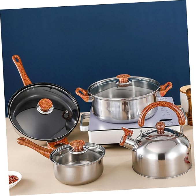 Multifunctional Pot Set 12 Piece Stainless Steel Cookware Steel Pots Pans Easy to Use Cooking