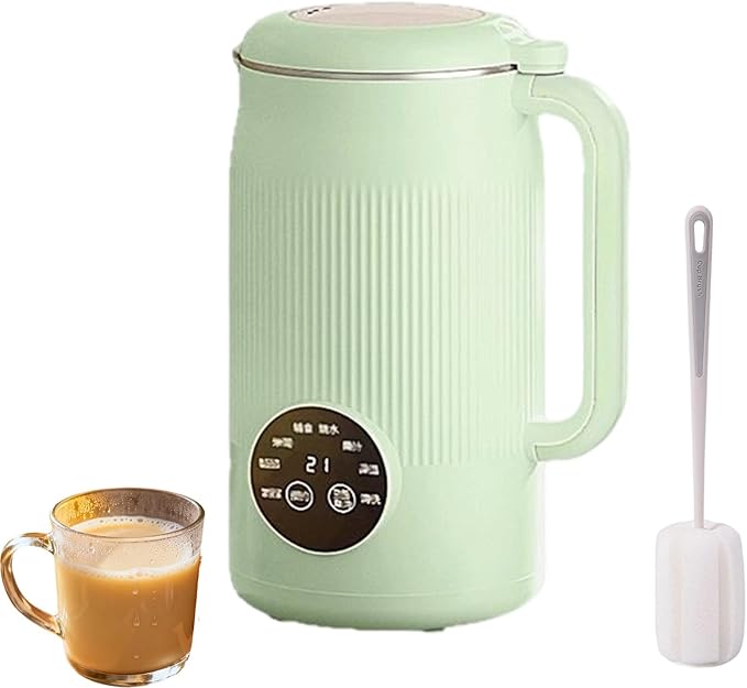 The 8-In-1 Multifunction Nut Milk &amp Juice Maker 8-In-1 Nut Milk Maker Machine Automatic Plant-Based Milks Blender with Delay Start Keep Warm Self-Cleaning (Green)