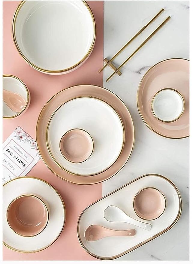 GaRcan Dinner Plate Luxurious Dinner Set for Party or Wgifts Dinnerware Set China Dinner Set Plates and Bowls Sets for Restaurant and Wgifts