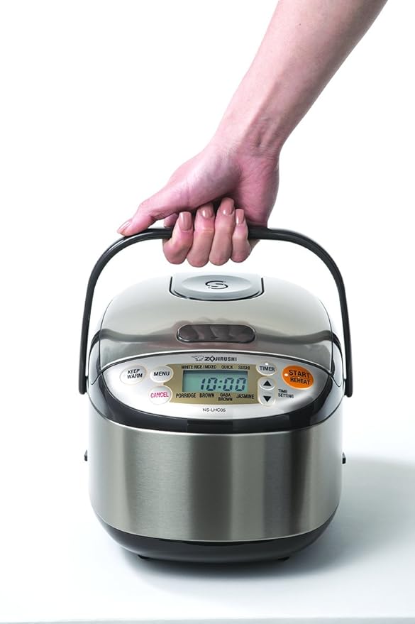 Zojirushi NS-LHC05 Micom Rice Cooker &amp Warmer Stainless Dark Brown 3 Cups Uncooked