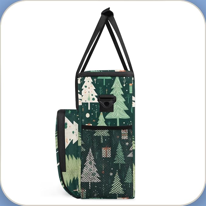 Xmas Tree Coffee Maker Carrying Bag Christmas Tree Travel Storage Bag Compatible with K-Mini or K-Mini Plus Single Serve Coffee Brewer Carrying Case with Multiple Pockets &amp Shoulder Strap